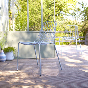Chaise de jardin en métal Arty bleu grey
