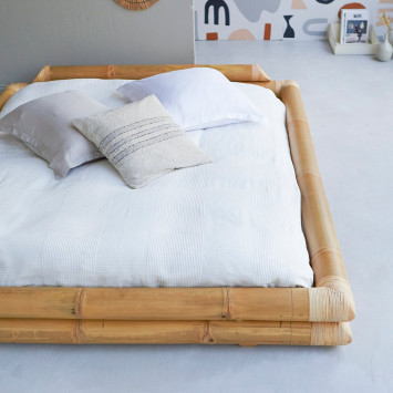 Lit futon en bambou 185x225 cm Balyss