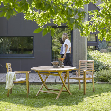 Andria - Ensemble de jardin en teck massif 2 fauteuils