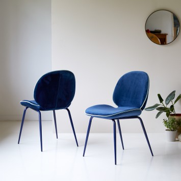 Uma - Chaise en tissu blue