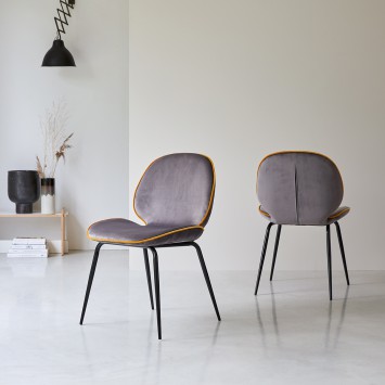 Uma - Chaise en tissu grey