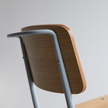 Mio - Chaise en frêne et métal grey