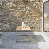 Arno - Table de jardin en teck massif et inox 4/6 pers.