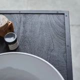 Arsène - Meuble sous vasque en manguier massif et métal 90 cm