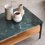 Edit - Table basse en acacia massif et marbre
