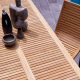 Teo - Ensemble de jardin en teck massif 4 chaises