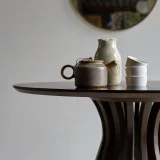 Greco - Table ronde en manguier massif et métal 5 pers