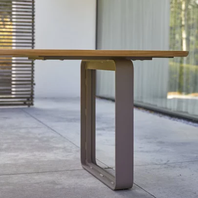 Harper - Table de jardin en teck massif et aluminium 6/8 pers.