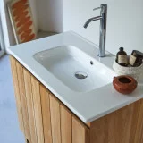 Jill - Meuble salle de bain en teck massif et céramique 80 cm