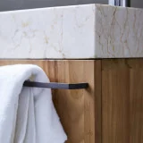 Stelle - Meuble Lave main en teck massif et marbre cream
