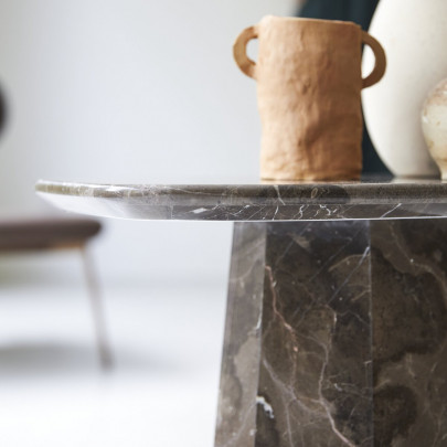 Keesog - Table d'appoint en marbre brown