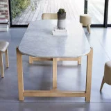 Stoneleaf - Table en chêne massif et marbre 6/8 pers.