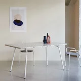 Elio - Table rectangulaire en terrazzo premium et métal white 4/6 pers.