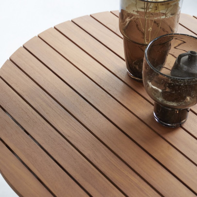 Key Wood - Table basse lattée en teck massif