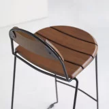 Molly - Chaise de bar en frêne massif et métal