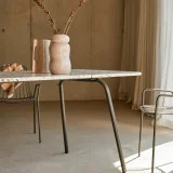 Elio - Table rectangulaire en terrazzo premium et métal brown 4-6 pers.