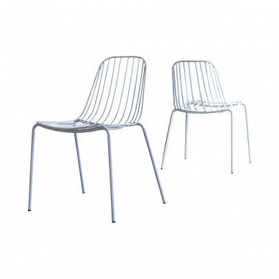 Arty - Chaise de jardin en métal bleu grey