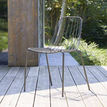 Arty - Chaise de jardin en métal dark grey