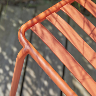 Gaby - Chaise de jardin en métal orange