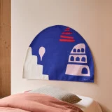 Babylone Tour - Tenture tête de lit française 90x70 cm, Pink