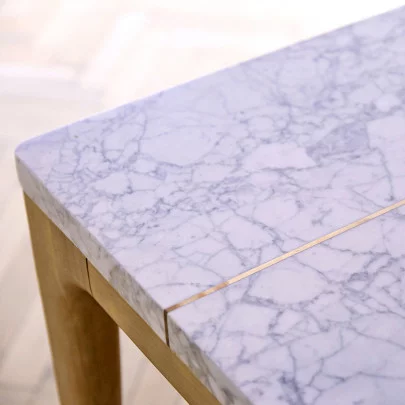 Stonepiet - Table en chêne massif et marbre 6/8 pers.