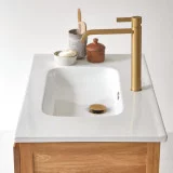 Easy - Meuble salle de bain en chêne massif et céramique 80 cm