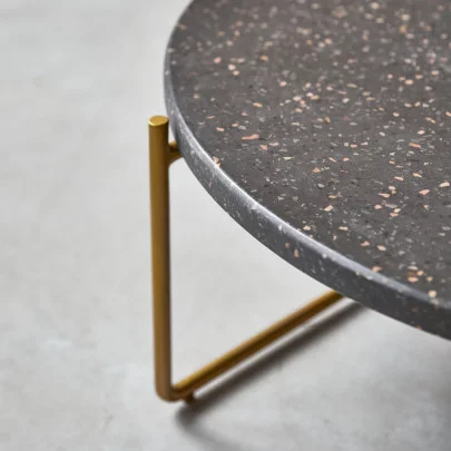 Anatole - Table basse en terrazzo et métal grey