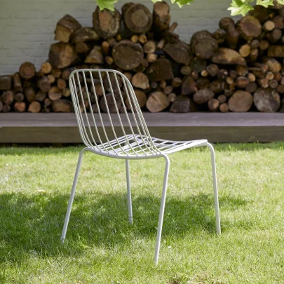 Arty - Chaise de jardin en métal white