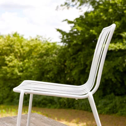 Gaby - Chaise de jardin en métal white