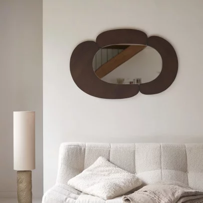 Eda - Miroir ovale en mindi foncé 115x75 cm