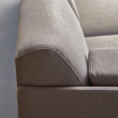 Finn - Canapé d'angle gauche en tissu gris taupe 270 x 180 cm, 4 places