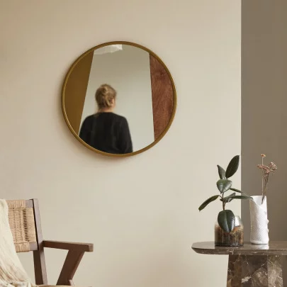 Andrea - Miroir en métal et bois 60 cm