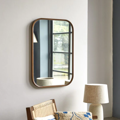 East - Miroir rectangulaire en teck massif 80x55 cm