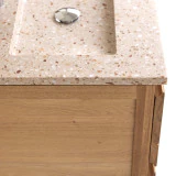 Easy - Meuble salle de bain en chêne massif et terrazzo premium pink 60 cm