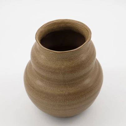 Juno - Vase en argile, camel, 19 cm
