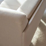 Finn - Canapé d'angle gauche en tissu écru 270 x 180 cm, 4 places