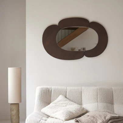 Eda - Miroir ovale en mindi foncé 75x115 cm