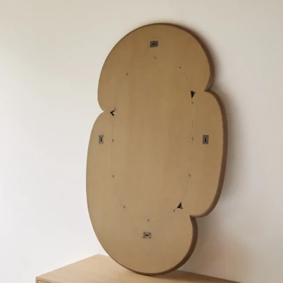 Eda - Miroir ovale en mindi clair 75x115 cm